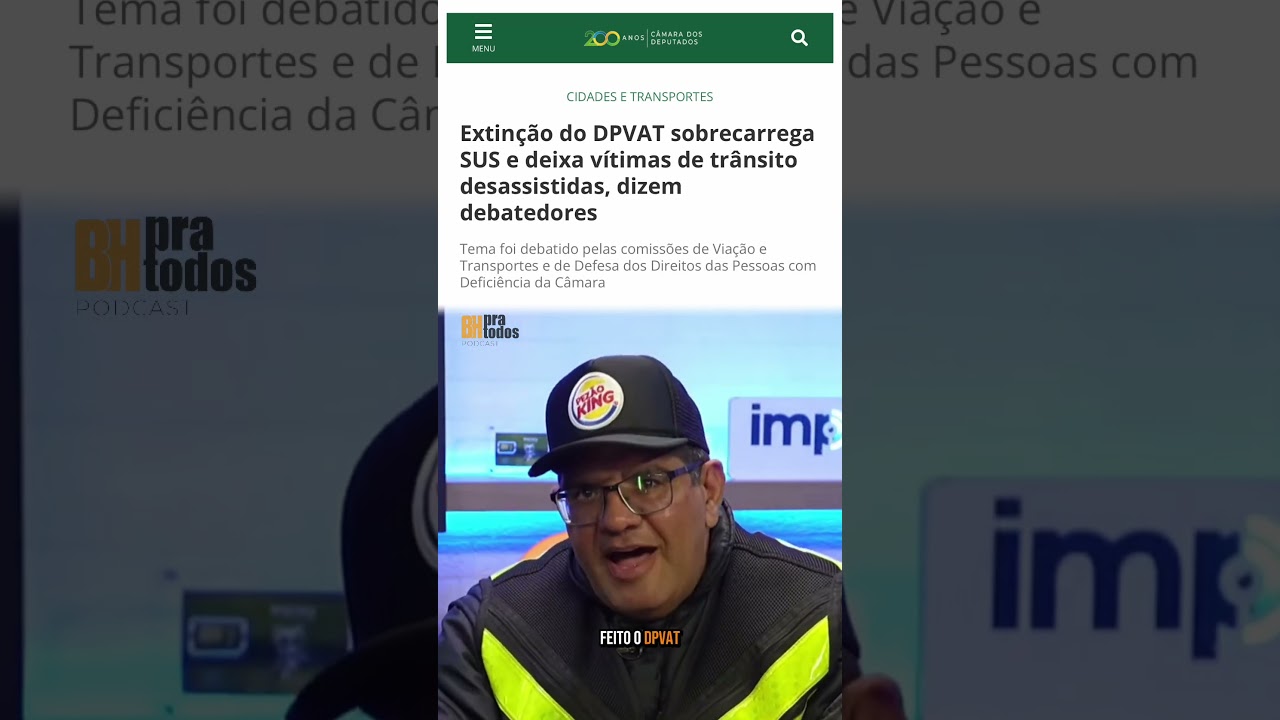 Extinção do DPVAT sobrecarrega SUS e deixa vítimas de trânsito desassistidas!